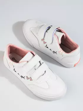 Buty sportowe na rzep dla dziewczynki Potocki białe