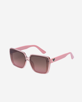 Damskie okulary przeciwsłoneczne różowe z sercem Shelovet