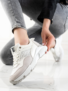Sneakersy damskie Shelovet biało-szare