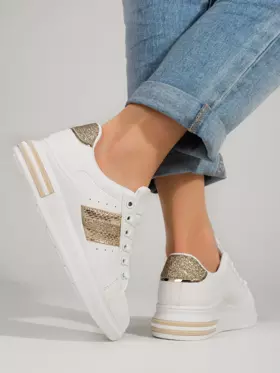 Sneakersy damskie Shelovet na wysokiej platformie białe