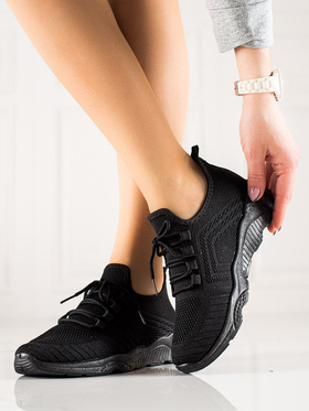 Tekstylne sneakersy damskie Shelovet czarne